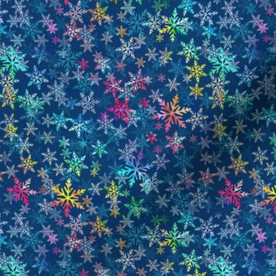 Rainbow snowflakes - blue