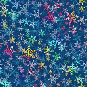 Rainbow snowflakes - blue