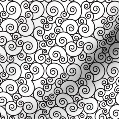 White and Black Abstract Spiral Pattern