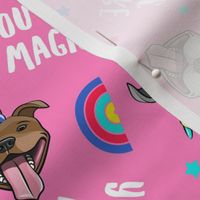 Unicorn Pit Bulls - cute pit bull unicorns -  you are magic - pink2 - LAD19