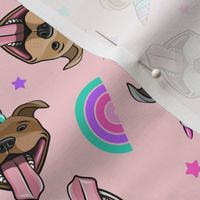 Unicorn Pit Bulls - pit bull unicorns  - pink and purple - LAD19