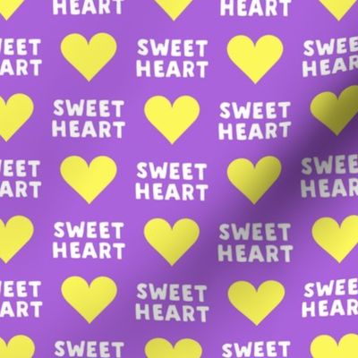 sweet heart - valentines- purple and yellow - LAD19