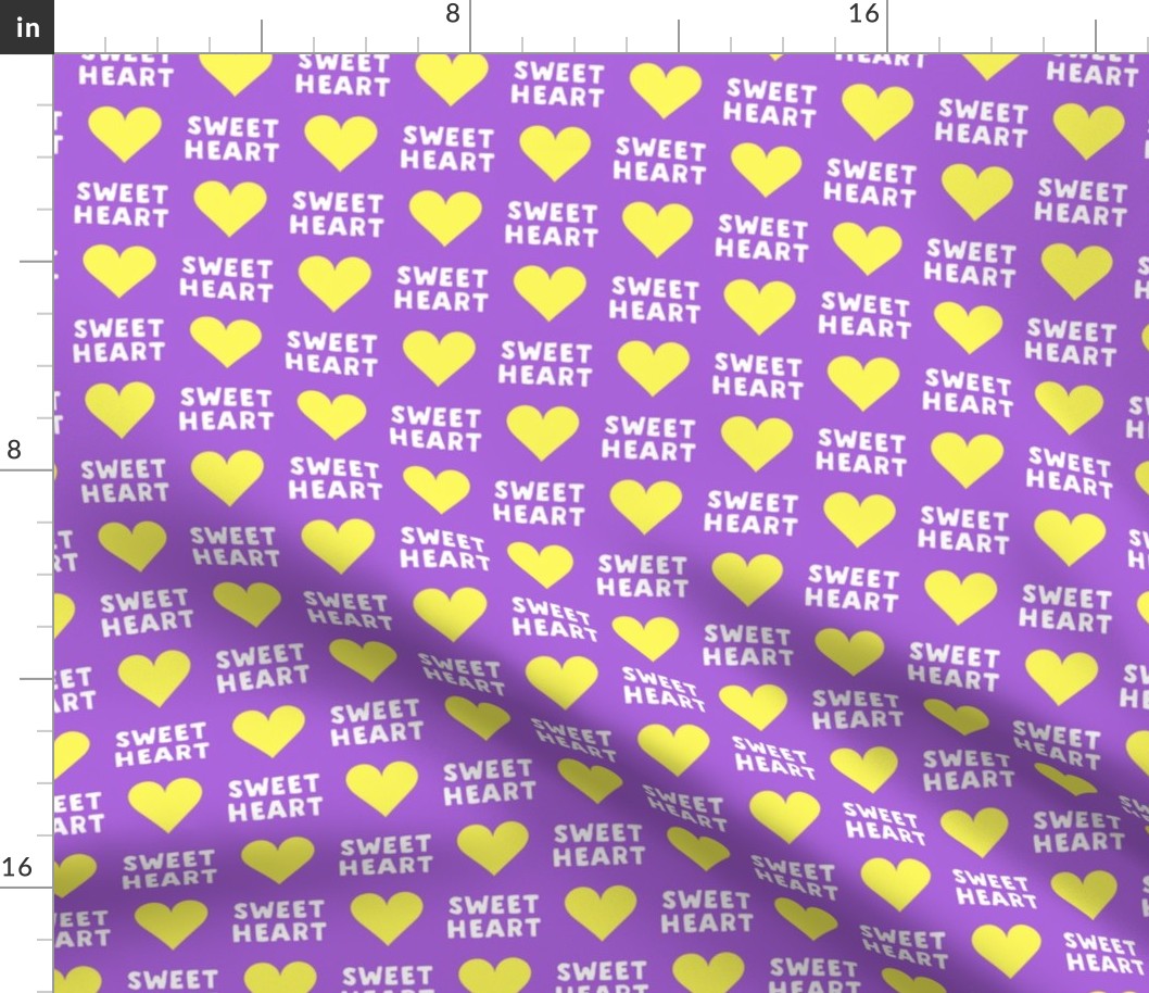 sweet heart - valentines- purple and yellow - LAD19