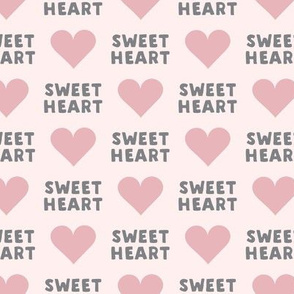 sweet heart - valentines- pink and grey - LAD19