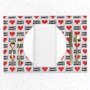 sweet heart - valentines- black and red on grey - LAD19