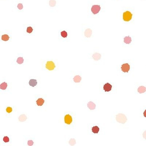 rust & blush multi colored uneven dots 