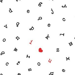 I ❤ U  - alphabet valentines toss - I love you - red - LAD19