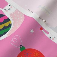 Medium 12" - Christmas Bauble Snails Pink-ed