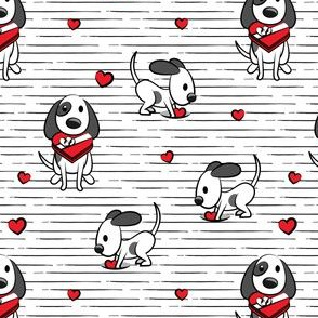 Cute dog valentines day - black stripes - cute dog valentines - LAD19