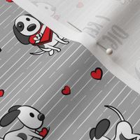 I really dig you! - grey stripes - cute dog valentines - LAD19