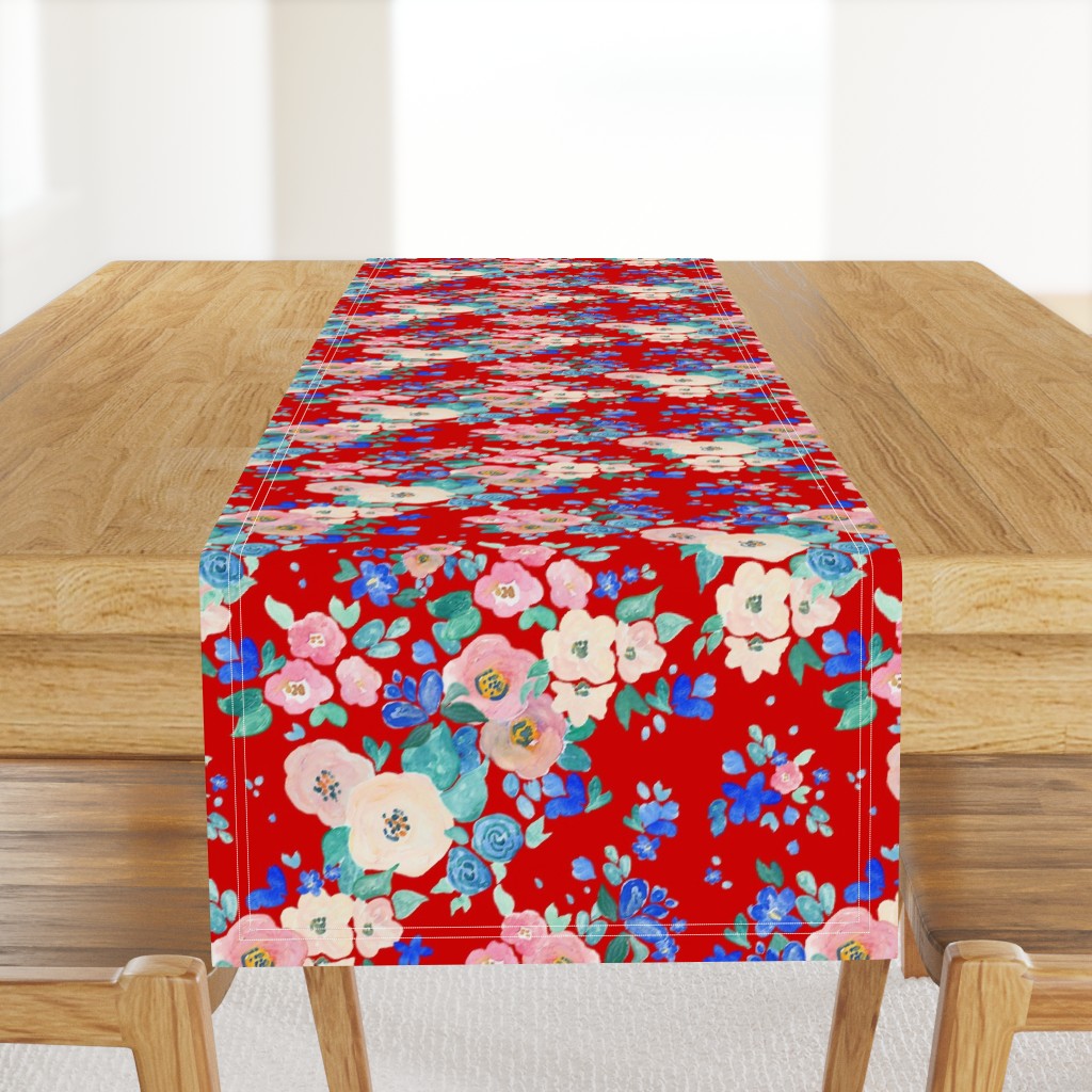 Modern Chintz Red Ground (Smaller Scale)