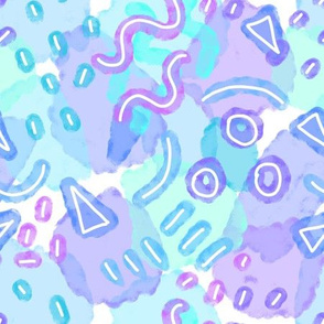 Water Doodles Blue Purple