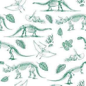 8" Dino Fossils Sketch Green