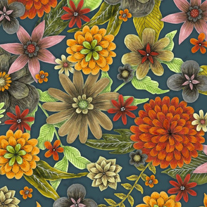 autumn floral tapestry