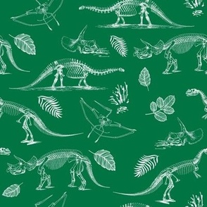 8" Green Dino Fossils Sketch