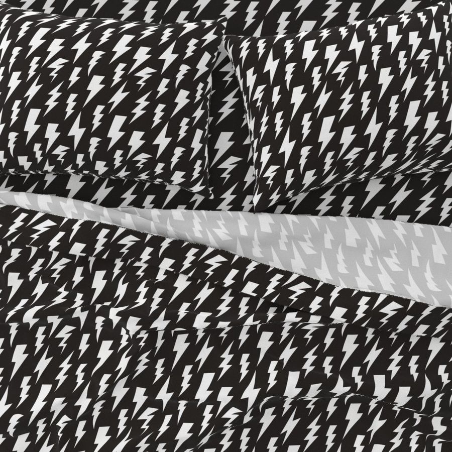 lightning bolt black linen