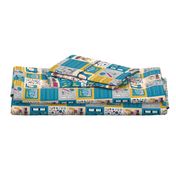 Sewing Quotes Cheater Quilt 3” blue and yellow