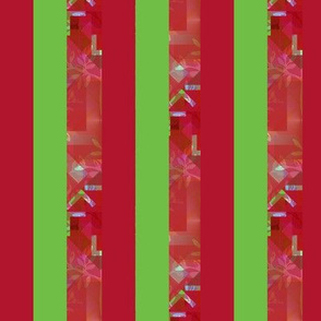 Red Lime Green Stripes with Geometrics and Lavender