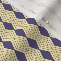 JP20 - Tiny - Harlequin Pinstripe Diamond Chains in Grape Purple  on Whipped Butter Yellow
