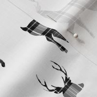 Tartan Buck Deer |Black White Plaid | Renee Davis