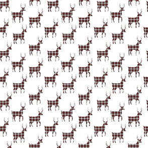 Tartan Buck Deer | SMALL | Red Black White | Renee Davis