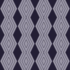 JP16 -  Small - Harlequiin Pinstripe Diamond Chains in Two Tone Puce aka Brownish Purple