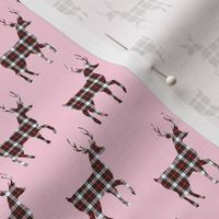 red tartan bucks on pink |plaid deer|Renee Davis