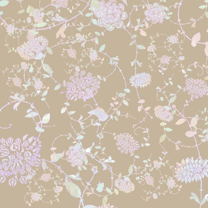 Taupe Lavendar Chintz