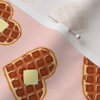 heart shaped waffles - pink - valentines food - LAD19