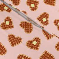 heart shaped waffles - pink - valentines food - LAD19