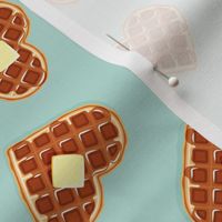 heart shaped waffles - mint - valentines food - LAD19