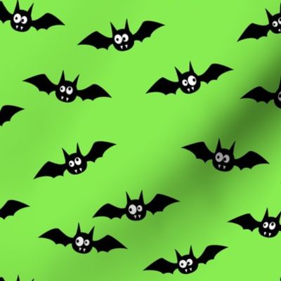 (2.5" width) bats - cute halloween - green - LAD19BS