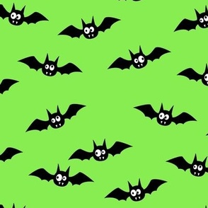 (2.5" width) bats - cute halloween - green - LAD19BS