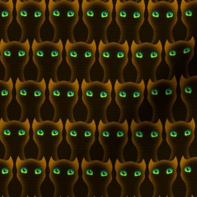 Halloween Chocolate Kitties - Black Orange Brown Green Eyed Owl Cats