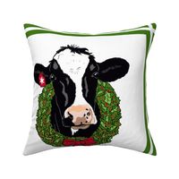 Holstein cow Christmas pillow 18 inch
