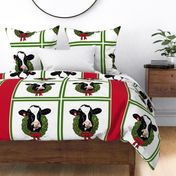 Holstein cow Christmas pillow 18 inch