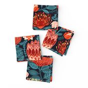 Protea Chintz - Navy (Large Version) 