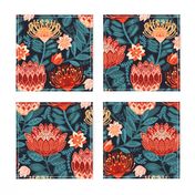 Protea Chintz - Navy (Large Version) 