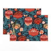 Protea Chintz - Navy (Large Version) 