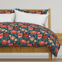 Protea Chintz - Navy (Large Version) 