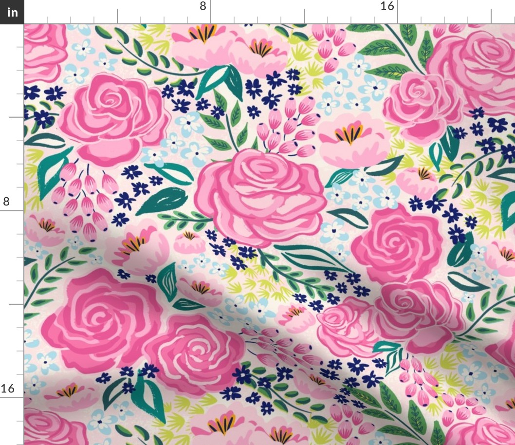 chintz roses/medium scale