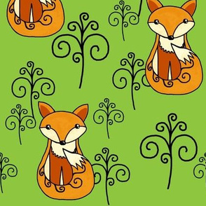 The Fox and the Whimsical Forest / Green 