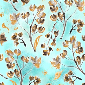 goldflower chintz watercolor