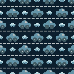 Blue cars on the road pattern