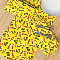 Hot stuff - hot sauce bottle - yellow - LAD19