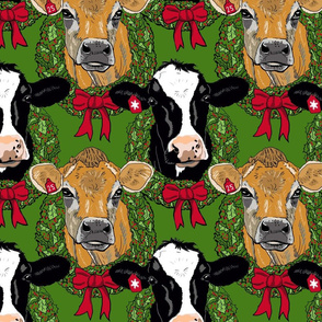 Christmas cows repeat 10x10