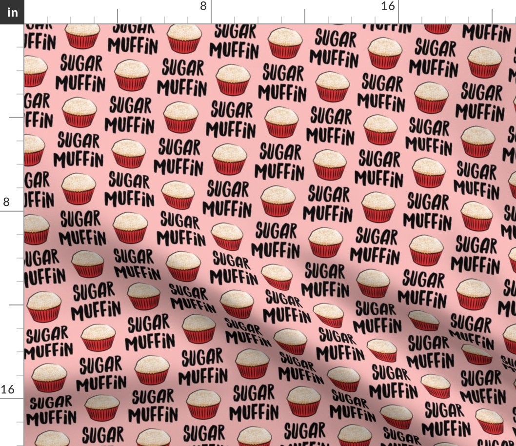 Sugar Muffin - Valentines - black on pink - LAD19