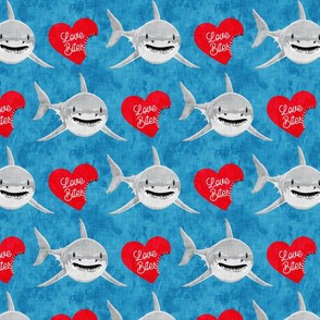 Love Bites - Shark Valentines - Blue and Red - LAD19