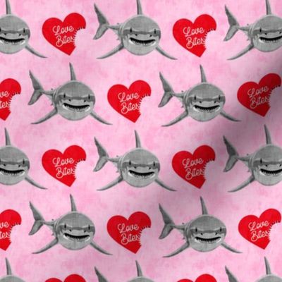 Love Bites - Shark Valentines - Red and Pink - LAD19