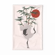 Prancing Crane Tea Towel